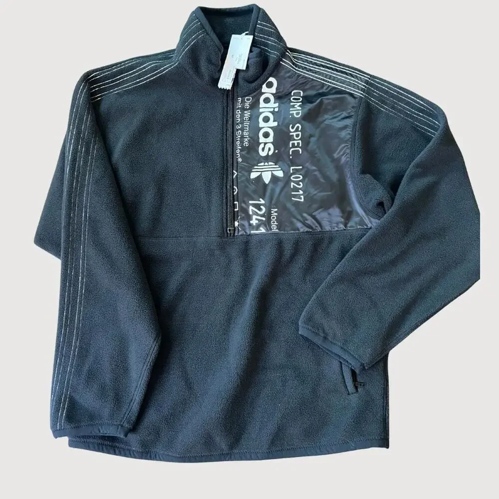 Adidas x Alexander Wang Polar Fleece Half Zip Jacket Black NWT M - Picture 5 of 6